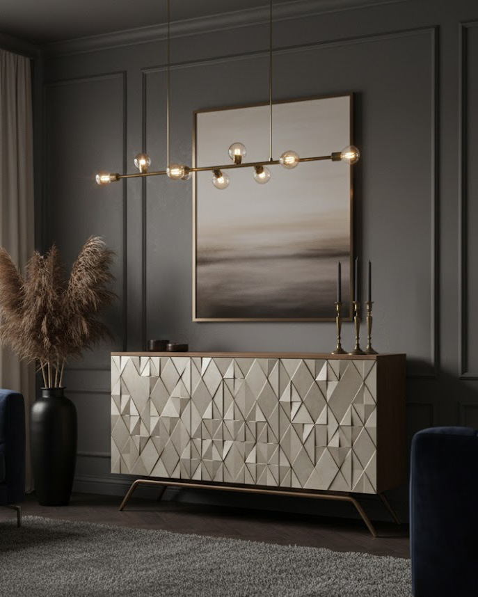 KOMODA Z GEOMETRYCZNYM WZOREM VISARDI